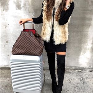 Black fuzzy sweater dress